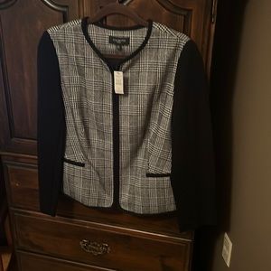 Black Glen Plaid Short Jacket